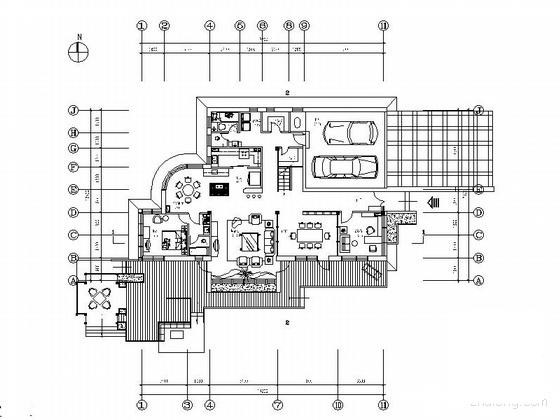 精美的2层别墅建筑设计CAD图纸 - 1