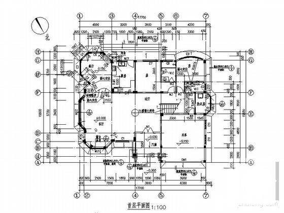 2层独栋别墅建筑施工套CAD图纸（效果CAD图纸） - 4