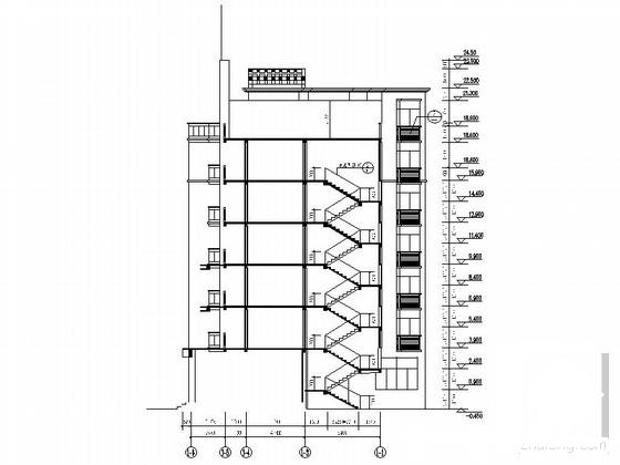 7层住宅楼建筑施工套CAD图纸（转角型） - 2