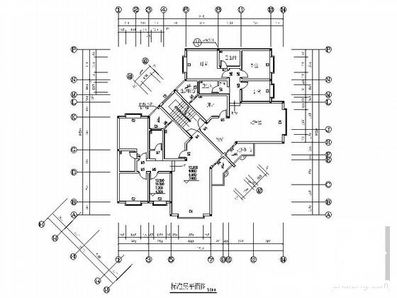 7层住宅楼建筑施工套CAD图纸（转角型） - 3