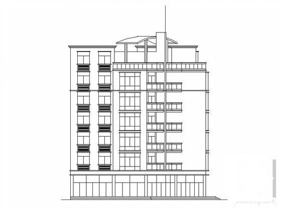7层住宅楼建筑施工套CAD图纸（转角型） - 4