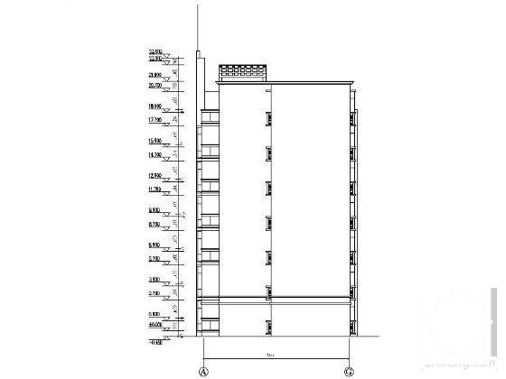 现代风格7层板式住宅楼建筑施工套CAD图纸 - 5