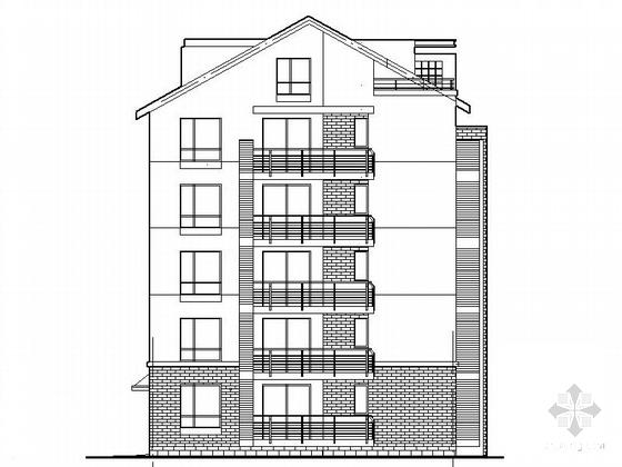 欧陆风格5层板式住宅楼建筑施工CAD图纸 - 1