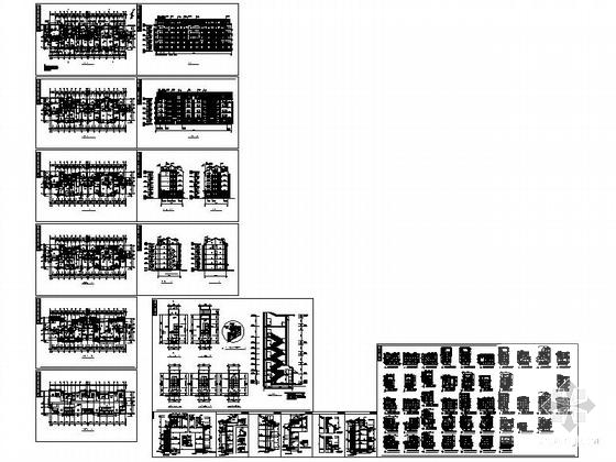 欧陆风格5层板式住宅楼建筑施工CAD图纸 - 5