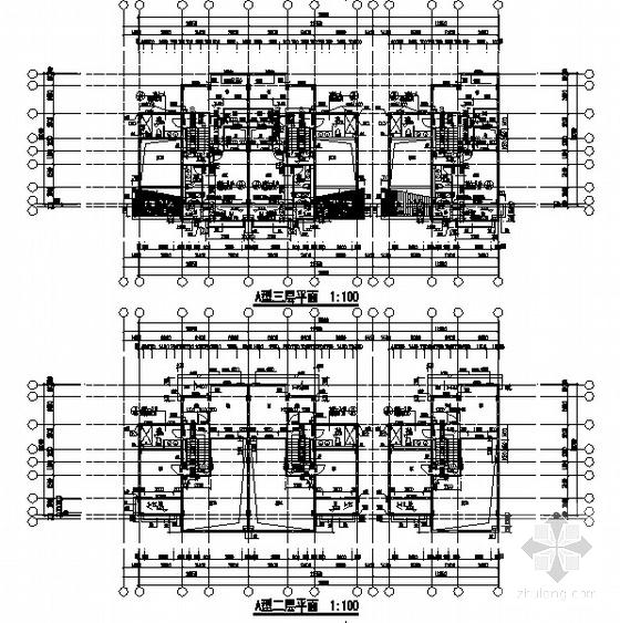 海岸项目叠院拼接别墅建筑施工CAD图纸（框架结构） - 2
