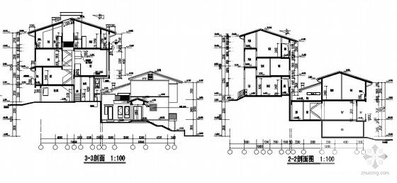 海岸项目叠院拼接别墅建筑施工CAD图纸（框架结构） - 4