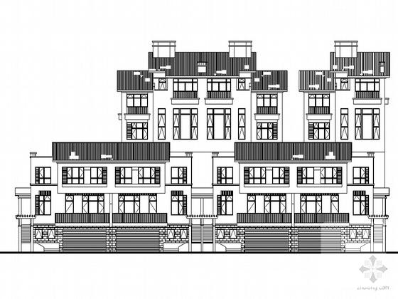 海岸项目叠院拼接别墅建筑施工CAD图纸（框架结构） - 5
