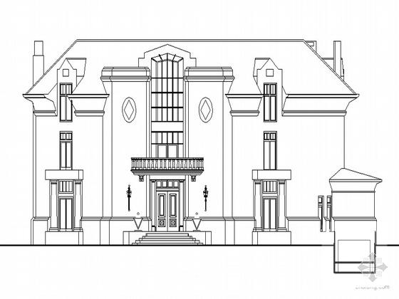 欧陆风格3层英式别墅石材独栋别墅建筑施工CAD图纸（框架结构） - 1