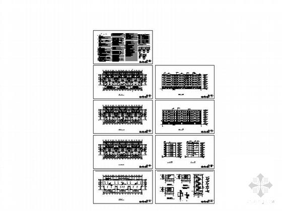 6层砖混结构住宅楼建筑施工CAD图纸（9张） - 2