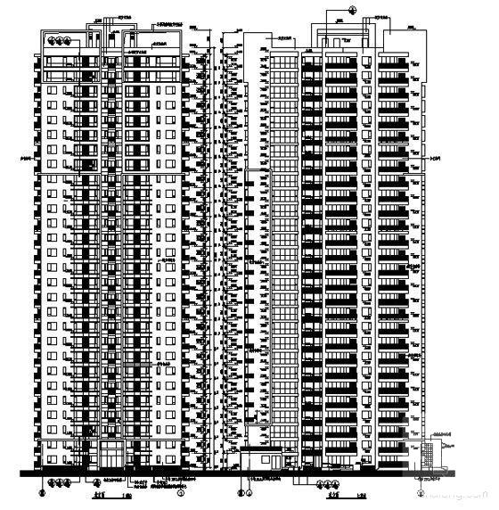 框架结构28层住宅楼建筑施工CAD图纸（知名设计院设计） - 2