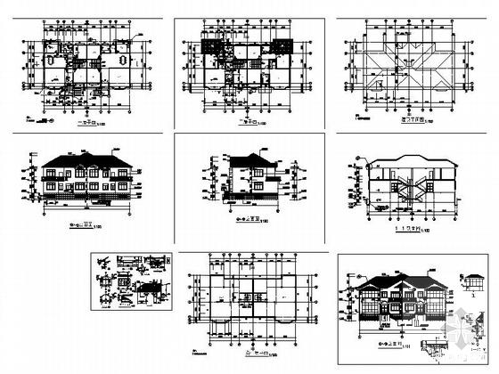 中式风格2层独栋别墅建筑施工CAD图纸（效果图纸） - 3