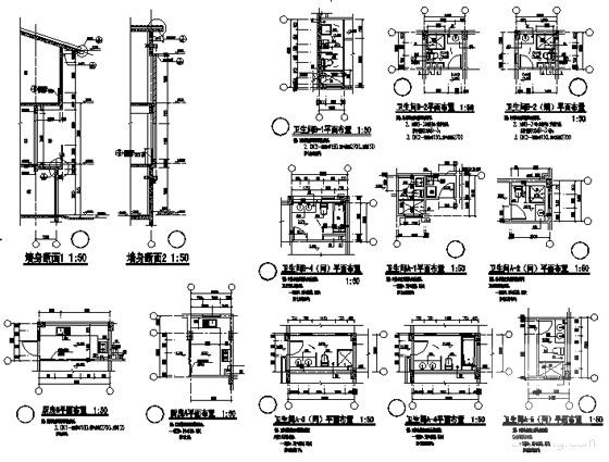 海岸项目框架结构5层叠院拼接别墅建筑施工CAD图纸（D2，D3，D8，D9型） - 5