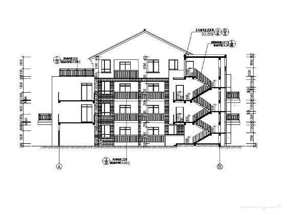 4层联排别墅建筑施工套CAD图纸 - 1