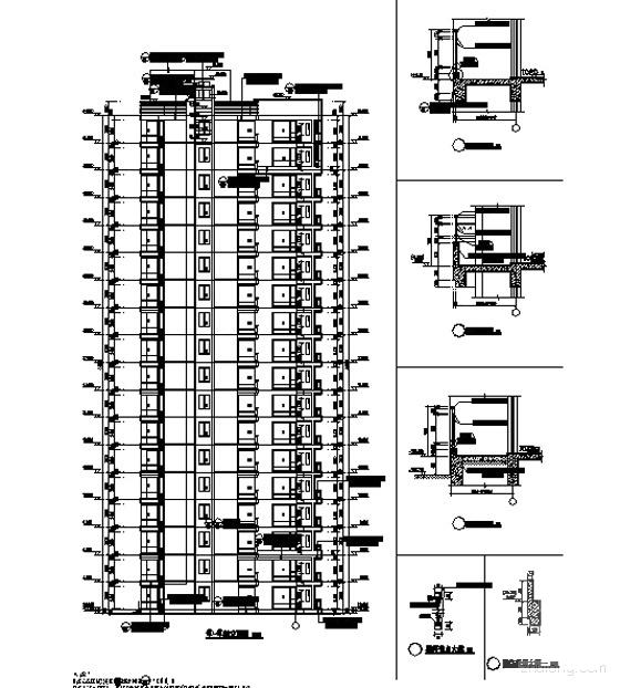 世纪花园住宅小区18层框架结构住宅楼建筑施工套CAD图纸 - 2