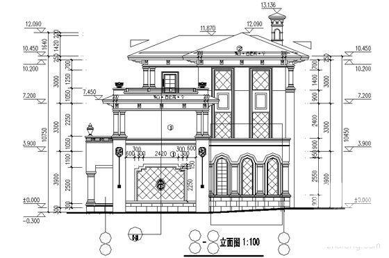 棕榈园二期砌体结构3层住宅楼建筑施工CAD图纸 - 3