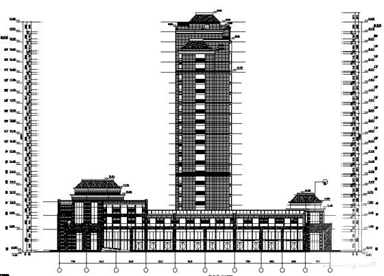 欧陆风格19层剪力墙结构高档商住楼建筑施工CAD图纸 - 5