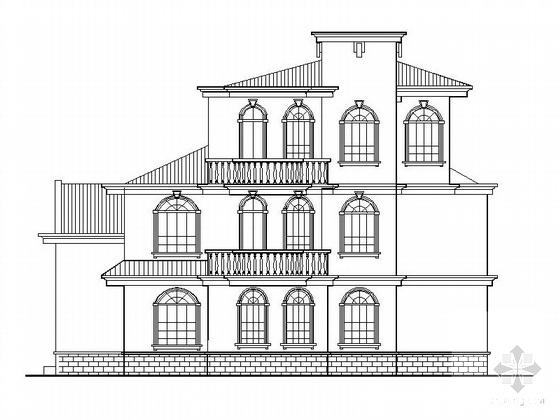 欧陆风格3层别墅建筑施工套CAD图纸 - 4