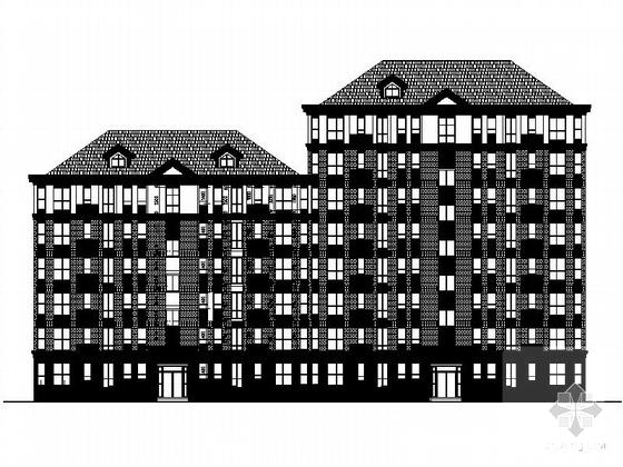 欧陆风格6层（局部8层）住宅楼建筑施工CAD图纸 - 2