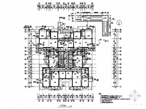 小区32层高层剪力墙结构住宅建筑施工CAD图纸（9号楼、10号楼） - 5
