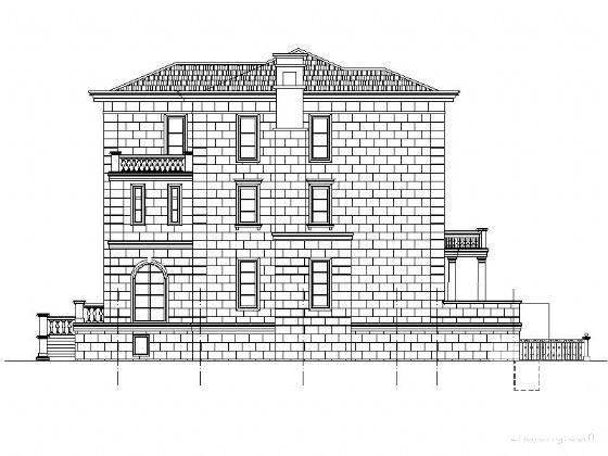 欧陆风格3层度假村别墅改建建筑施工CAD图纸 - 2
