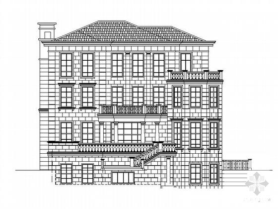 欧陆风格3层度假村别墅改建建筑施工CAD图纸 - 3