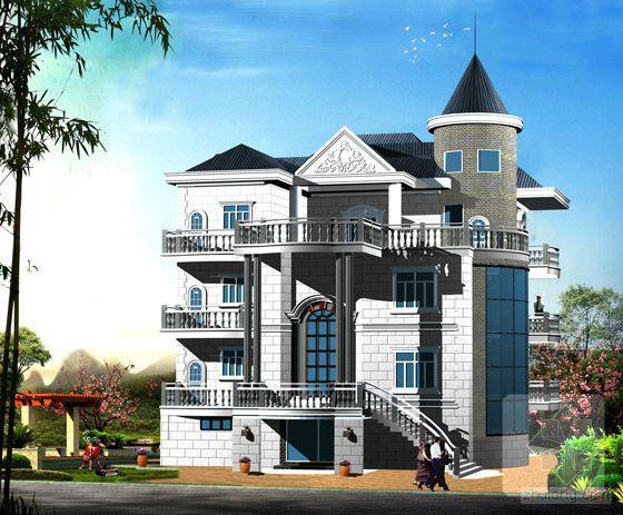 3层私宅建筑设计套CAD施工图纸（带效果CAD施工图纸） - 3