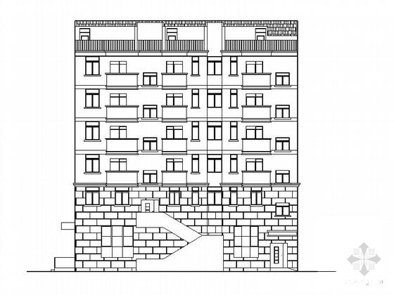 6层危旧住宅楼改造建筑CAD施工图纸 - 4