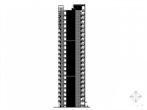 居住小区22层剪力墙结构住宅楼（4号楼）建筑施工CAD图纸 - 2