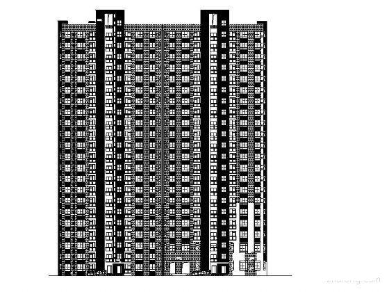 居住小区22层剪力墙结构住宅楼（4号楼）建筑施工CAD图纸 - 3