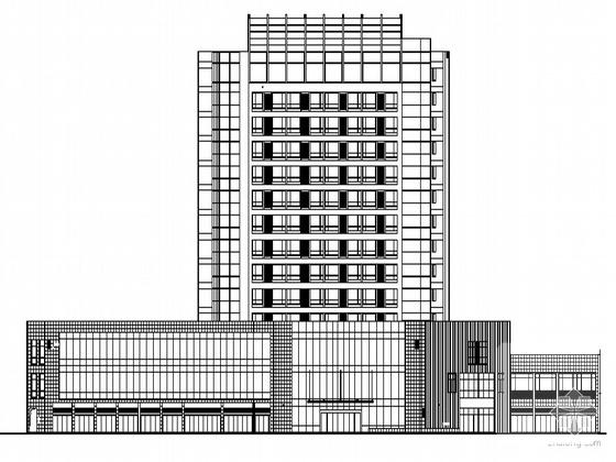 欧陆风格沿街14层框架结构酒店式公寓建筑施工CAD图纸 - 4
