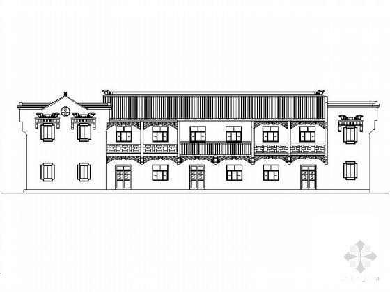 2层复式徽式商住楼建筑施工套CAD图纸 - 2