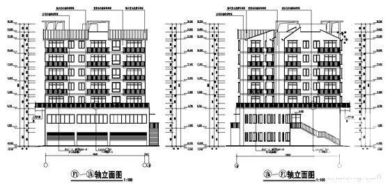7层砌体结构板式住宅楼建筑施工套CAD图纸(功能包括商铺会所民居) - 2