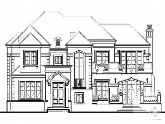 2层框架结构简约式独栋别墅建筑施工CAD图纸 - 3