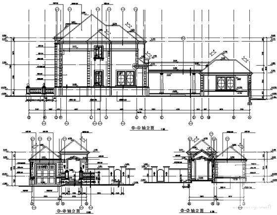 2层框架结构简约式独栋别墅建筑施工CAD图纸 - 5