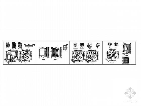 6层底商拐角处住宅楼建筑CAD图纸（初设图纸） - 3