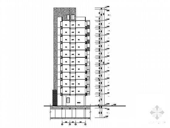 住宅区7号5385.8平米11层板式住宅楼建筑施工CAD图纸 - 4