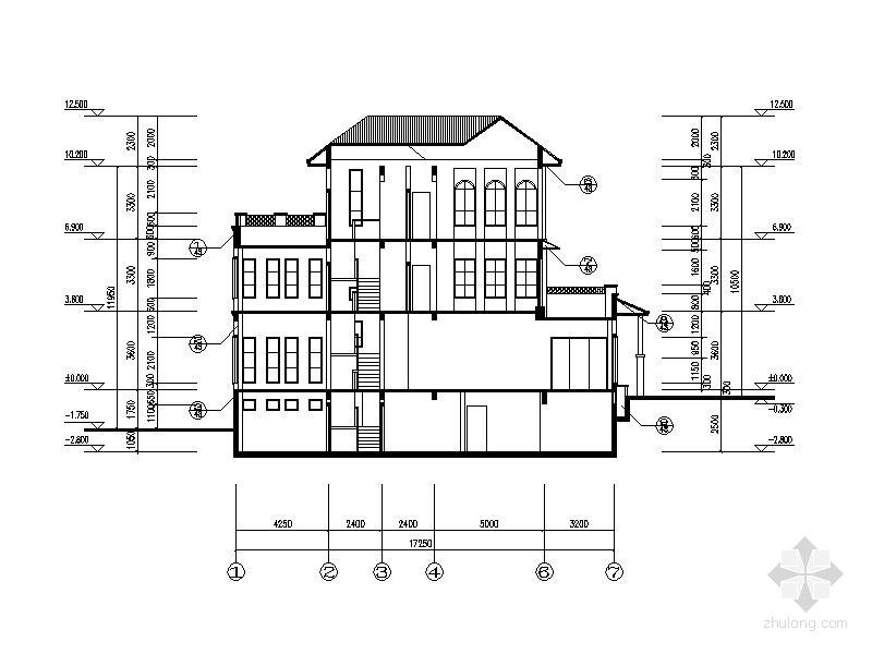 金鹰城3层四联排别墅建筑施工CAD图纸 - 5