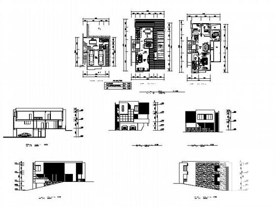 3层山地独栋别墅设计方案设计CAD图纸（局部2层） - 1