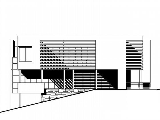 3层山地独栋别墅设计方案设计CAD图纸（局部2层） - 2