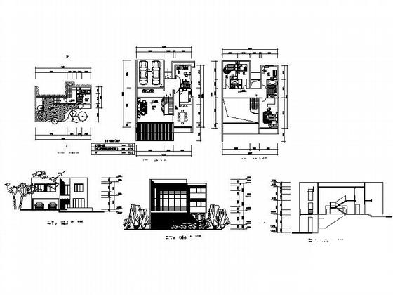 3层山地独栋别墅建筑方案设计CAD图纸（局部两层） - 1