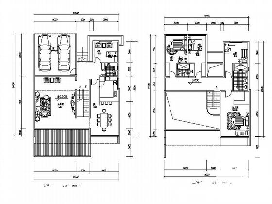 3层山地独栋别墅建筑方案设计CAD图纸（局部两层） - 4