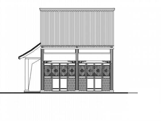 2层框架结构仿古民居建筑施工CAD图纸 - 1