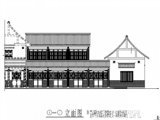 2层框架结构仿古民居建筑施工CAD图纸 - 4