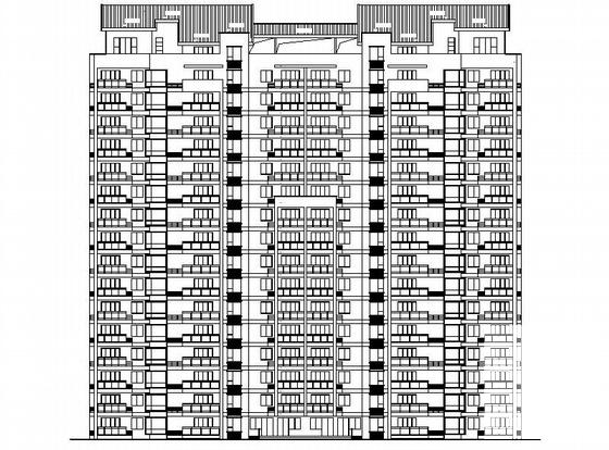 拆迁安置项目4#16层塔式住宅楼建筑施工CAD图纸（一梯三户、顶层复式） - 1