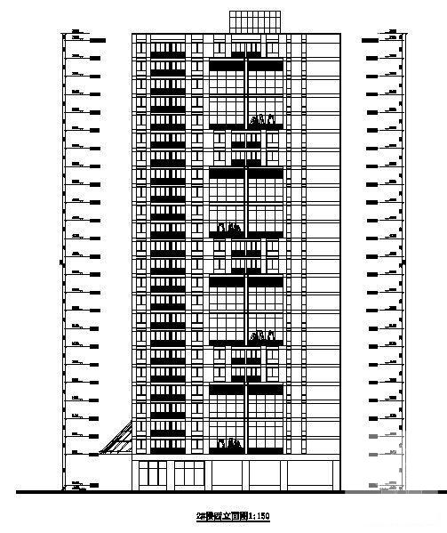 24层住宅楼及地下车库施工图纸建筑施工CAD图纸 - 1