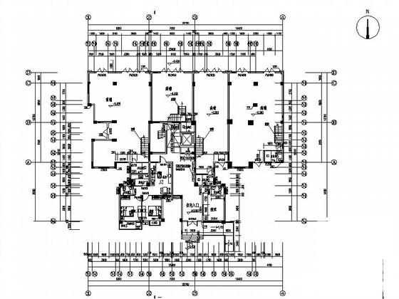 11层户经济适用房建筑施工CAD图纸（一梯六） - 1