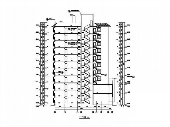 11层户经济适用房建筑施工CAD图纸（一梯六） - 3
