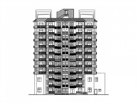 11层户经济适用房建筑施工CAD图纸（一梯六） - 4