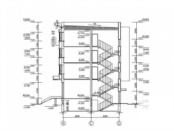 4层商住楼建筑CAD施工图纸 - 3