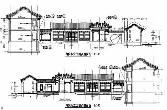 2层四合院建筑施工CAD图纸（经典仿古建筑） - 2